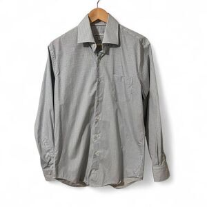 Peter Millar men's long sleeve button up shirt in blue and white